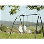 AXI Set de balançoire en métal en Anthracite & crème 3 agrès | Balançoire 1 Place & balançoire à Bascule/Face à Face avec Suppor