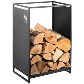 Range Bûches De Bois De Chauffage - Durable Pour L'intérieur Ou L'extérieur - Support De Cheminée - Noir Mat
