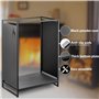 Range Bûches De Bois De Chauffage - Durable Pour L'intérieur Ou L'extérieur - Support De Cheminée - Noir Mat, Résistant A La Rou