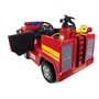 FINOOS Camion Voiture électrique de Pompier pour Enfants 12V Firetruck, Roues Gomme avec Télécommande 2,4 GHz 1 à 5 Ans (Rouge)
