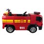FINOOS Camion Voiture électrique de Pompier pour Enfants 12V Firetruck, Roues Gomme avec Télécommande 2,4 GHz 1 à 5 Ans (Rouge)