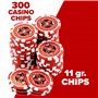 Kyto Kit de poker 300 pièces - Idéal pour Texas Hold Em - Avec valise, jetons de poker et cartes de poker - Parfait pour les pro