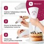 Happy Lemuro Poche à Douille Premium en Coton avec 8 Douilles en Inox. Sac à Poche de 40 cm, Lavable au Lave-vaisselle et Réutil