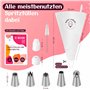 Poche à douille avec douilles – 5 douilles extra larges avec poche à douille en coton – Poche à douille pour décoration de gâtea