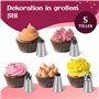 Poche à douille avec douilles – 5 douilles extra larges avec poche à douille en coton – Poche à douille pour décoration de gâtea