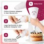 Poche à douille avec douilles – 5 douilles extra larges avec poche à douille en coton – Poche à douille pour décoration de gâtea