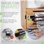 naturlik Coupe-Feuille 4-en-1 : Distributeur de Film Alimentaire, Porte-essuie-Tout, Distributeur d'aluminium & Étagère à épices