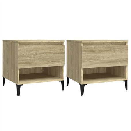vidaXL Tavolini 2pz Rovere Sonoma 50x46x50 cm in Legno Multistrato