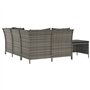 Salon de jardin 4 pcs avec coussins Gris Résine tressée