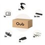 Qub Focus III – Système d’éclairage LED monophasé – 3 rails de 1m (300cm) – 5 spots GU10 orientables – noir – plafonnier moderne