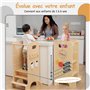 Olvy Kids 4-en-1 Tour d'apprentissage Montessori – Tabouret en Bois – Marchepied Enfant 4 Marches – Tour d’Observation Sécurisée