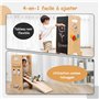 Olvy Kids 4-en-1 Tour d'apprentissage Montessori – Tabouret en Bois – Marchepied Enfant 4 Marches – Tour d’Observation Sécurisée