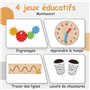 Olvy Kids 4-en-1 Tour d'apprentissage Montessori – Tabouret en Bois – Marchepied Enfant 4 Marches – Tour d’Observation Sécurisée