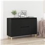 vidaXL Buffet Noir Chêne 101x35x60 cm Bois reconstitué