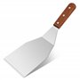 Grande spatule en inox avec manche en bois
