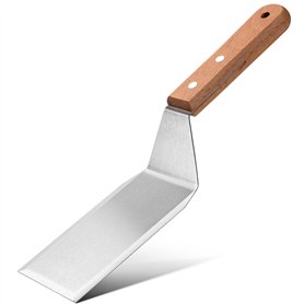 Spatule en inox avec manche en bois