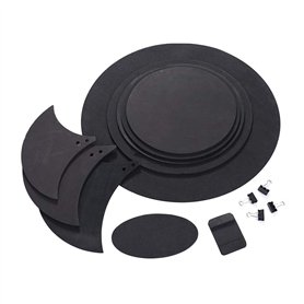 Sourdines Pour Batterie Silencer Drum Set Pads Mute Cinq Tambours Trois Cymbales Jazz Drum Mute Pad Drumming Pratique En Caoutch