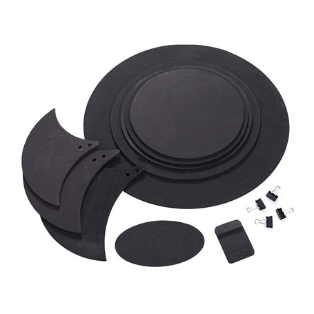 Sourdines Pour Batterie Silencer Drum Set Pads Mute Cinq Tambours Trois Cymbales Jazz Drum Mute Pad Drumming Pratique En Caoutch