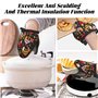 1 paire de gants de cuisine en silicone avec motif coq et poules