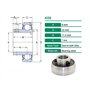 Lot de 5 roulements à insert sphérique K08-8 mm, 8 x 22 x 11,5 x 7 mm, avec vis de blocage