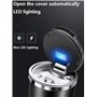 LEARNE Accessoires De Voiture Cendrier Bouton Style Ouvert LED Inoxydable pour DS Spirit DS3 DS4 DS5 DS6 DS7 DS4S DS 5LS Accesso