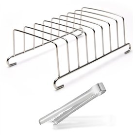 Support À Pain Grillé 8 Trous De Tranche Outil Et Pince Avec Support Magnétique En Acier Inoxydable Table De Transport Petit Déj