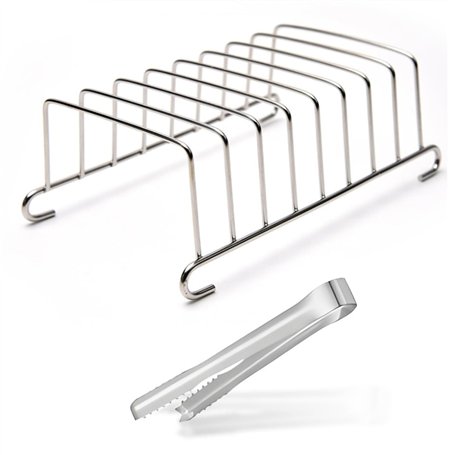 Support À Pain Grillé 8 Trous De Tranche Outil Et Pince Avec Support Magnétique En Acier Inoxydable Table De Transport Petit Déj