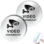 Lot de 2 Panneaux de Vidéosurveillance Petits Autocollants