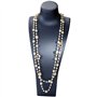 Collier de Perles Imitation Camellia Beads Rose Flower Long Double Layered Fashion Sweater Chain Pendentif Neckalce Birthday Chr