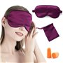 IYOU Masque de sommeil en soie de mûrier - Violet - Masque de nuit en soie de mûrier - Couverture des yeux avec bouchons d'oreil