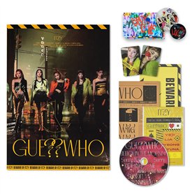ITZY Mini Album - GUESS WHO [ NIGHT ver. ] CD + Photobook + Photocard + Mini Folding Poster + Sticker Pack + Newspaper