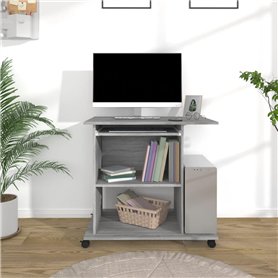 AJJHUUKI Mobilier d'extérieur Bureau informatique Gris Sonoma 80 x 50 x 75 cm