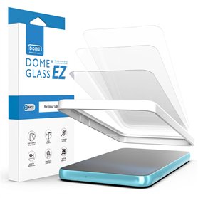 Whitestone Dome EZ Lot de 3 films protecteurs d'écran en verre trempé pour Galaxy S23 Plus avec outil d'installation facile