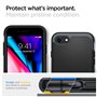 Spigen Neo Hybrid Herringbone Coque pour iPhone SE 2022, iPhone SE 2020, iPhone 8 et iPhone 7 - Ardoise Métallisée