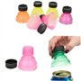 6pcs / Set Réutilisable Snap on Cannette Bouteille De Bière Caps Distributeur D' Couvercle De Protection Caches Soda Saver Cap p