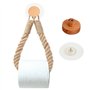 Porte-Papier hygiénique Corde de Jute créatif Porte-Serviettes Vintage Corde Industrielle sans Perforation Crochets en Bois Mass