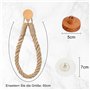 Porte-Papier hygiénique Corde de Jute créatif Porte-Serviettes Vintage Corde Industrielle sans Perforation Crochets en Bois Mass