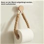 Porte-Papier hygiénique Corde de Jute créatif Porte-Serviettes Vintage Corde Industrielle sans Perforation Crochets en Bois Mass