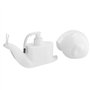 Oumefar Distributeur de savon liquide rechargeable unique en forme d'esc pour la cuisine (blanc)