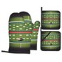 Lot de 4 maniques et maniques de cuisine avec maniques Motif terrain de football américain et ballon de football américain