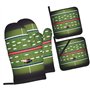 Lot de 4 maniques et maniques de cuisine avec maniques Motif terrain de football américain et ballon de football américain