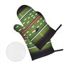 Lot de 4 maniques et maniques de cuisine avec maniques Motif terrain de football américain et ballon de football américain