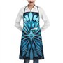 LNNIUK Tablier de cuisine bleu avec poche Motif art folklorique pour homme et femme