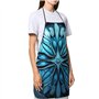 LNNIUK Tablier de cuisine bleu avec poche Motif art folklorique pour homme et femme, blanc, taille unique