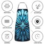 LNNIUK Tablier de cuisine bleu avec poche Motif art folklorique pour homme et femme, blanc, taille unique
