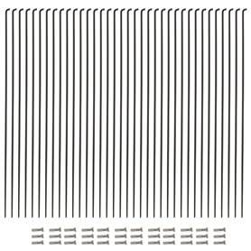 Vincita Lot de 36 rayons en acier inoxydable 14G J Bend 254 mm – 294 mm avec embouts en laiton pour rayons de roue de VTT