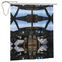 AUGUSTRUSH Rideau de douche imperméable avec œillets métalliques (cockpit d'avion) avec 12 crochets