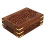 Ajuny Boîte de Rangement de Bijoux Décoratifs en Bois Fabriqués à la Main Motif Floral Organisateur de Coffre au Trésor Polyvale
