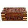 Ajuny Boîte de Rangement de Bijoux Décoratifs en Bois Fabriqués à la Main Motif Floral Organisateur de Coffre au Trésor Polyvale