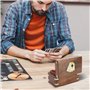 Ajuny Boîte de Rangement Décorative en Bois à Double Pont Pour Cartes à jouer Organiseur en Laiton Design Ace Avec 2 Paquets de 